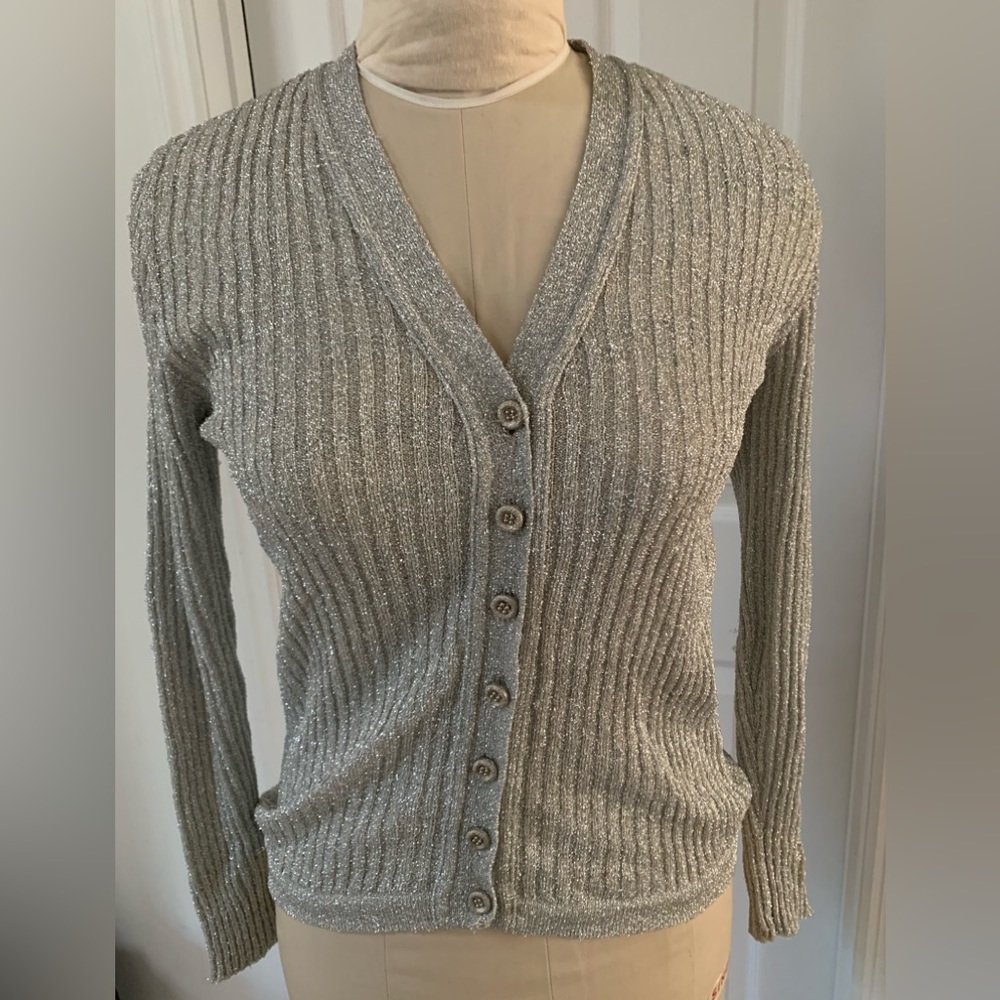 Vintage Oscar de la Renta medium silver sweater